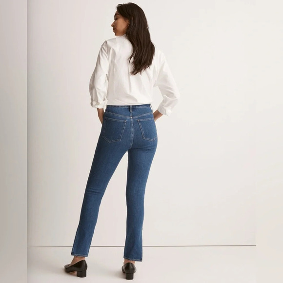 Madewell 11" Roadtripper Slit Hem Jeans 29 Blue Stretch Denim High Rise DM2475 - Picture 3 of 13